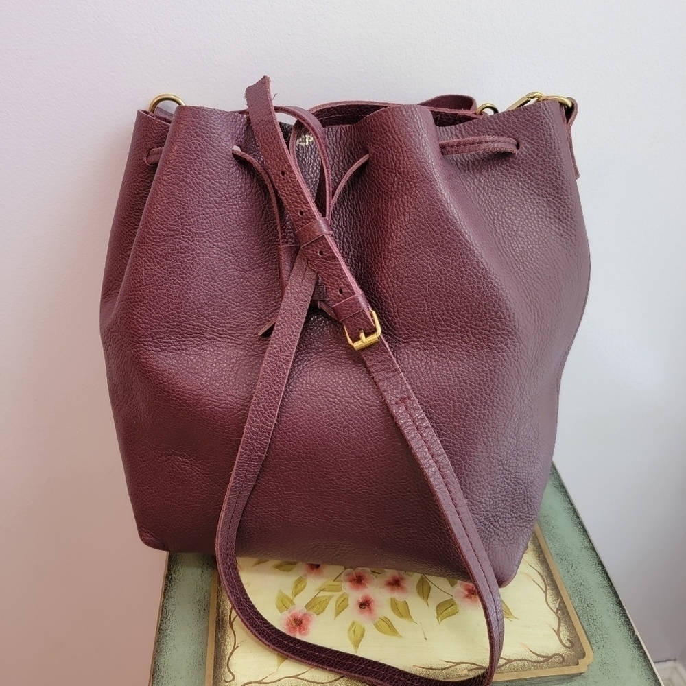 Mark & Graham Leather Drawstring Bag - Picture 3 of 7